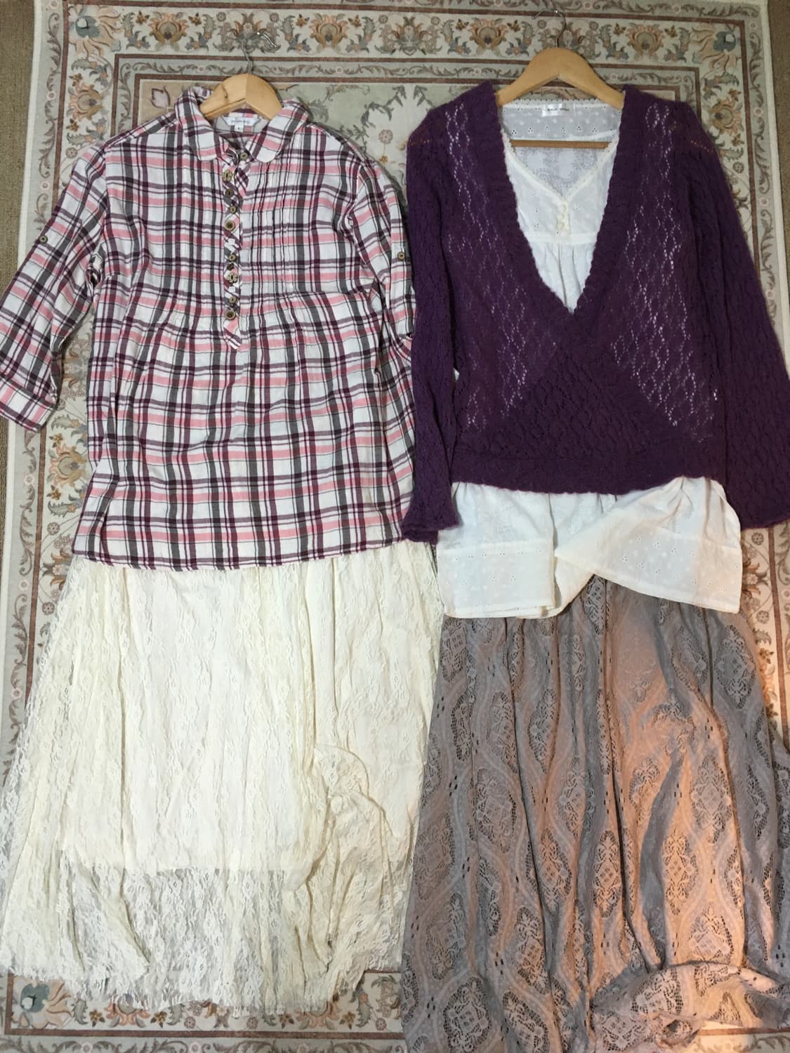 라일락 펀칭 롱스커트 상품이미지5