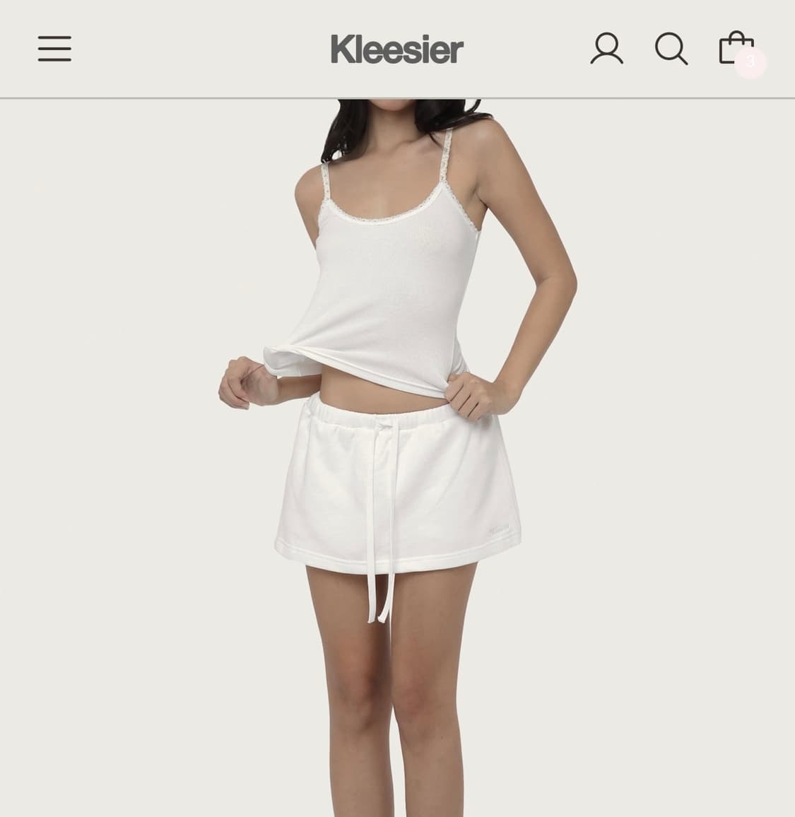 새상품 클리시어 09 스커트 화이트 상품이미지1