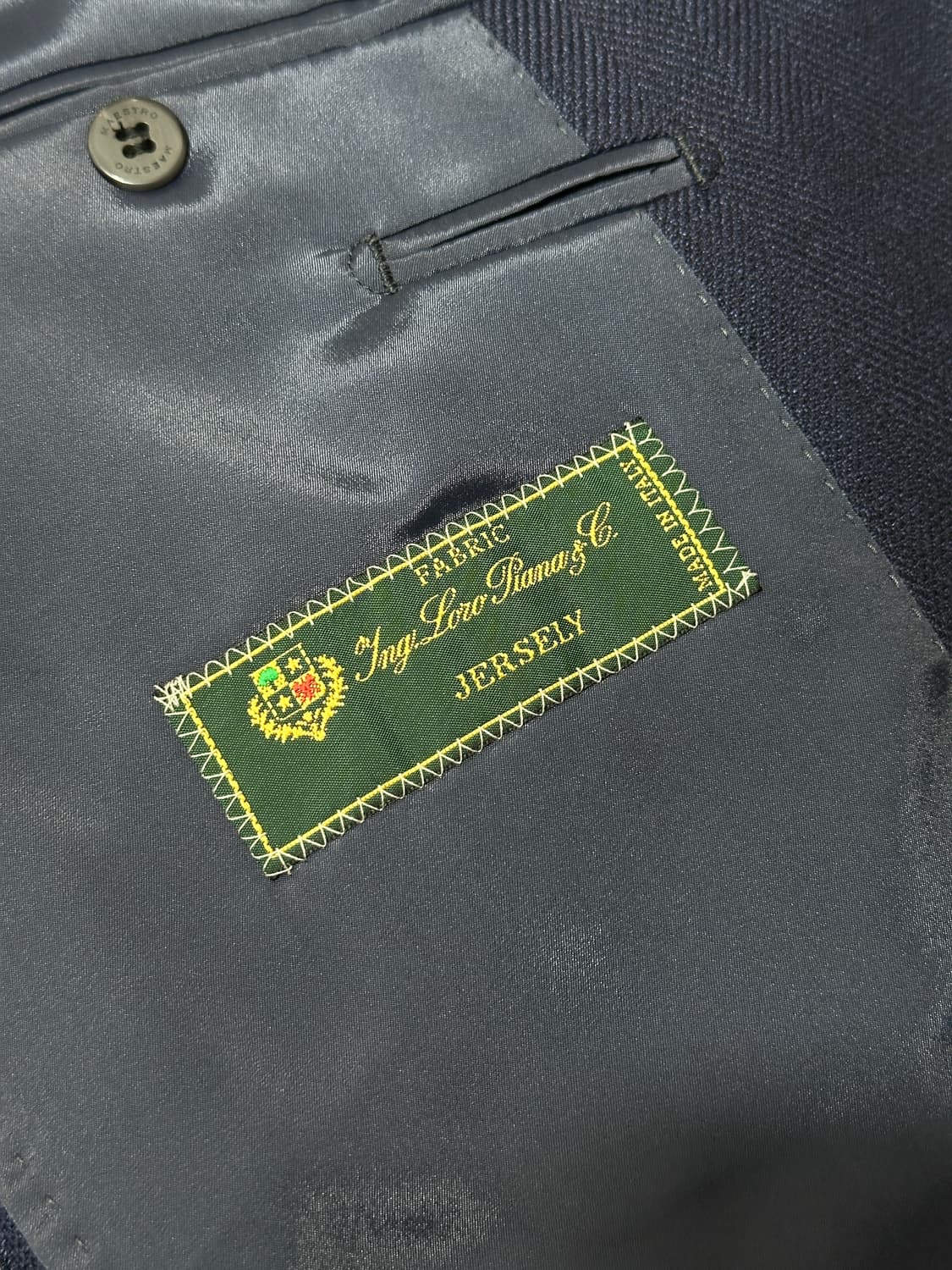 [새제품] 마에스트로 로로피아나 저지자켓 네이비 저지자켓 54L 상품이미지1