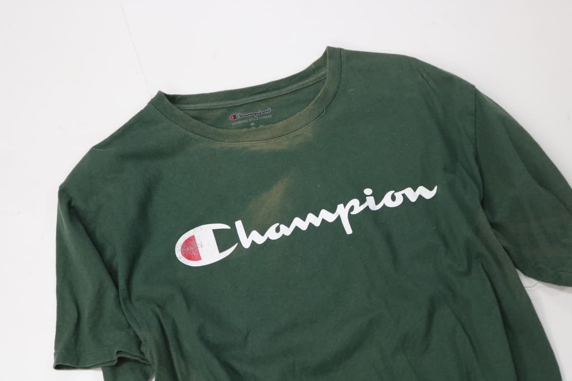 챔피온 빈티지 로고 그린 반팔 티셔츠 (M) 상품이미지3