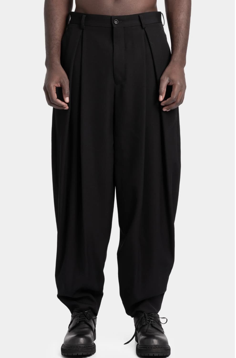 [L]꼼데가르송옴므플러스 우븐 울 플리츠 팬츠 상품이미지1