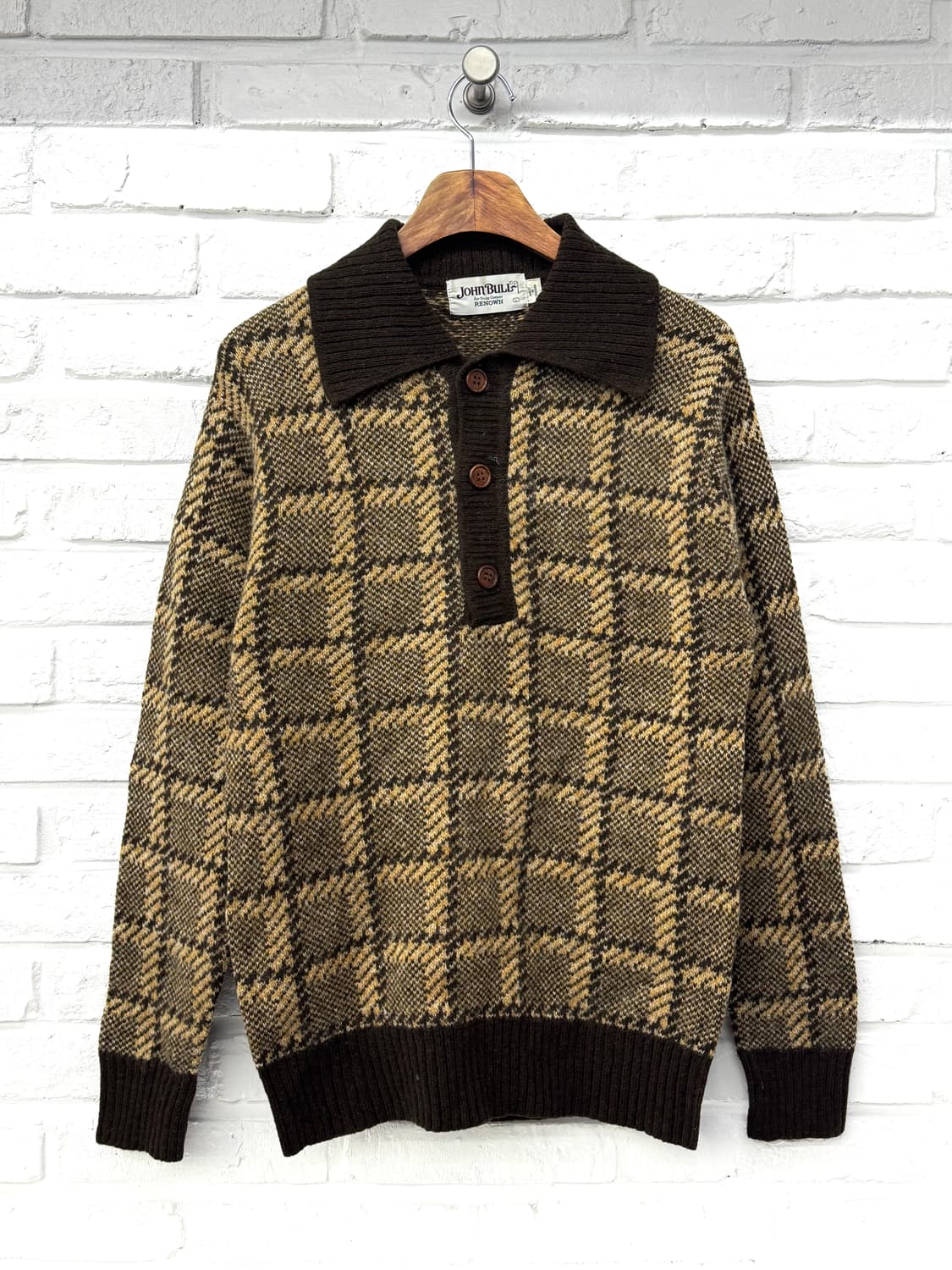 John bull 브라운 체크 카라 니트 상품이미지3
