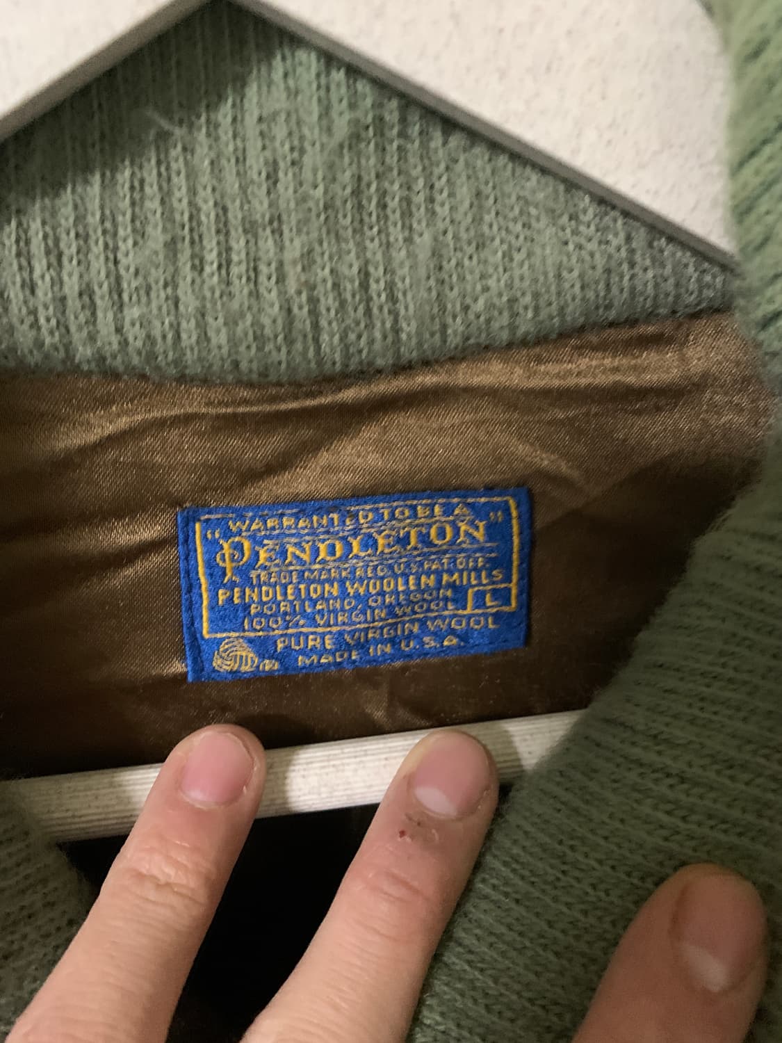 펜들턴 made usa 울 패턴 블루종 점퍼 자켓 L 상품이미지3