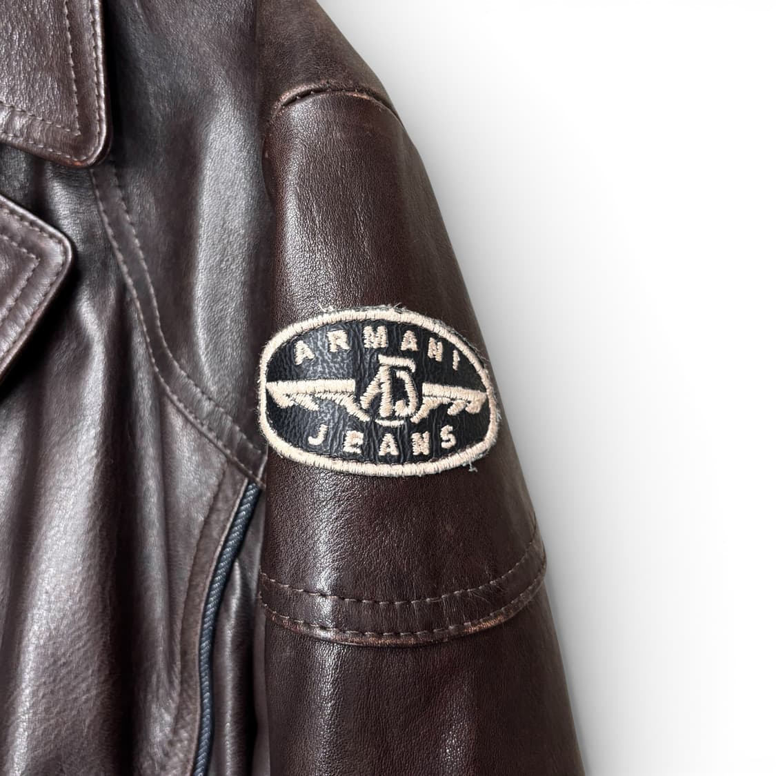 00's 아르마니 진스 레더 코트 상품이미지4