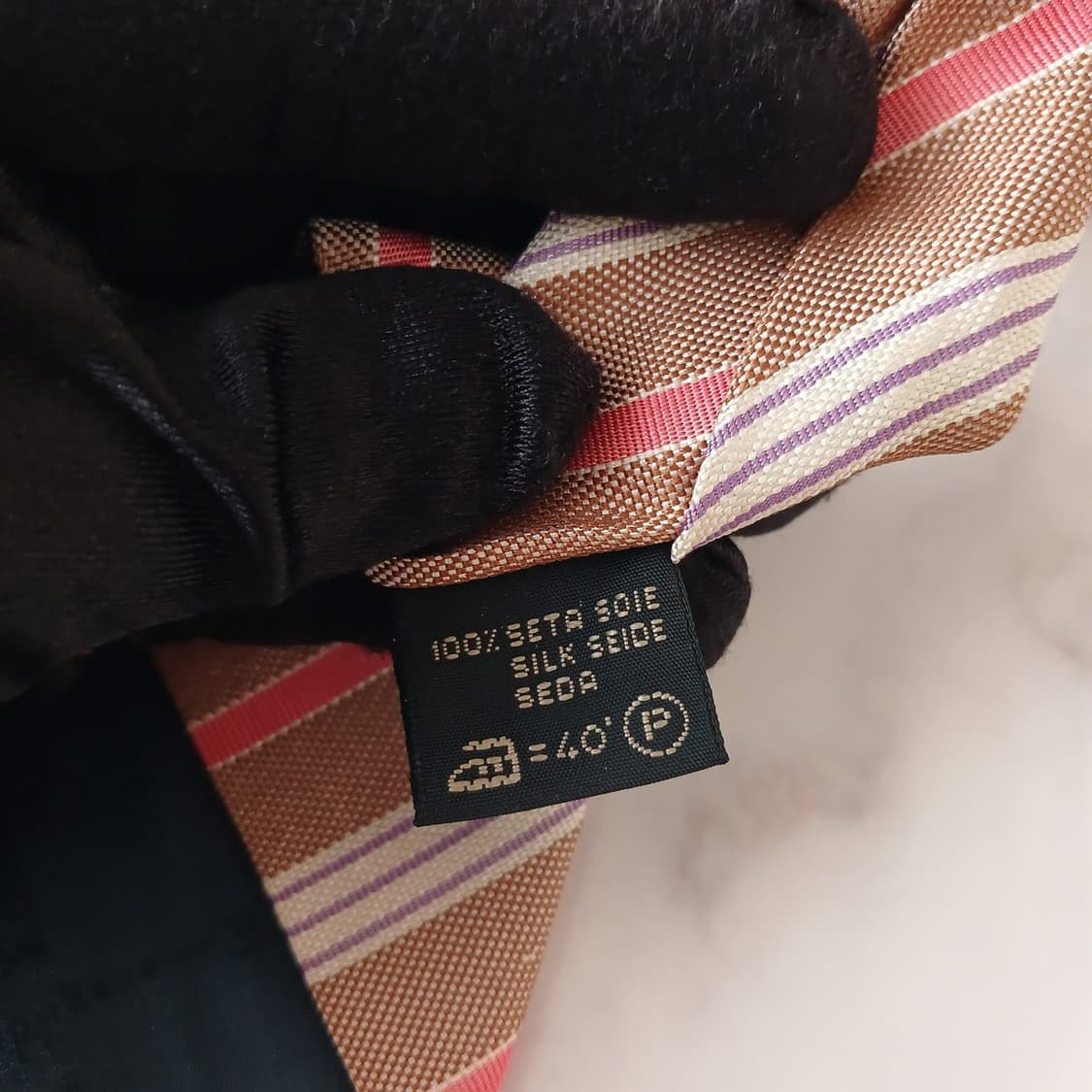 에르메네질도 제냐 실크 스트라이프 넥타이 9.2cm A+등급 A18887 상품이미지8