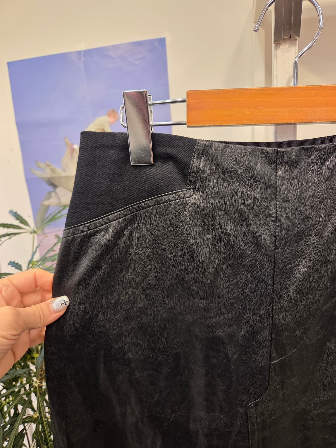 TIME 타임 비대칭 가죽 스커트 상품이미지2