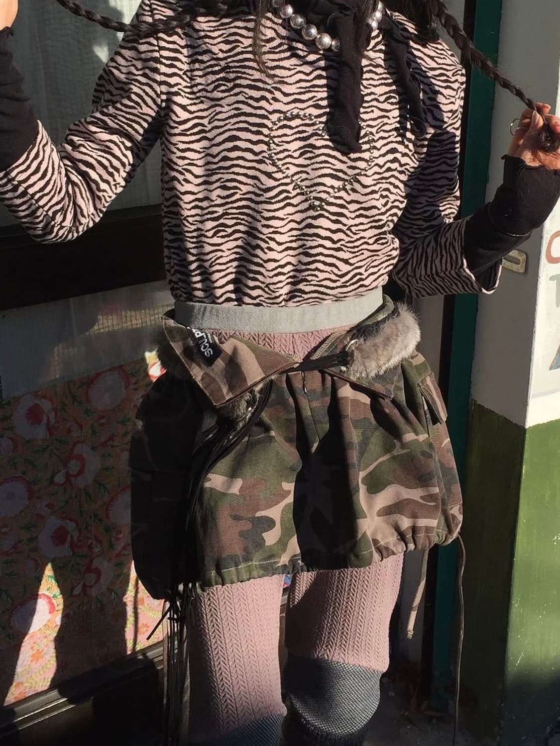 와이낫어스 핑크 지브라 펑크 큐빅 갸루 y2k 레오파드 상품이미지3