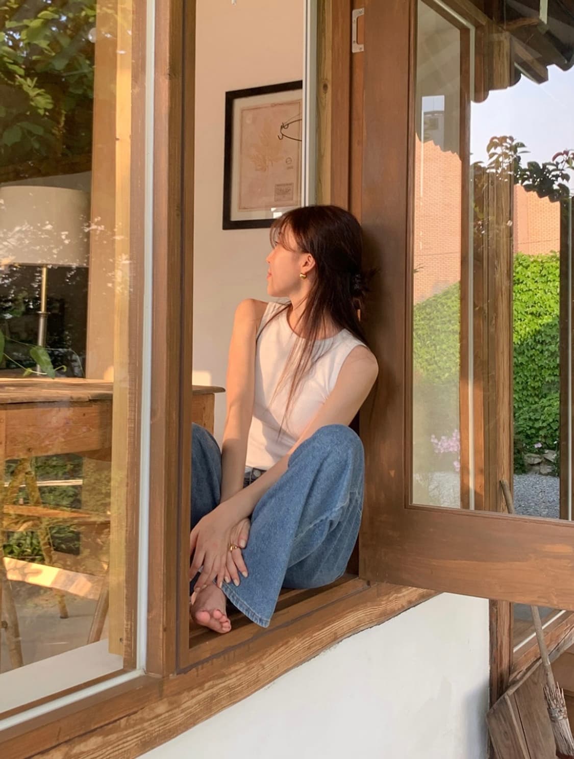 프렌치오브 made 부유방 커버 라운드 나시 슬리브리스 상품이미지5