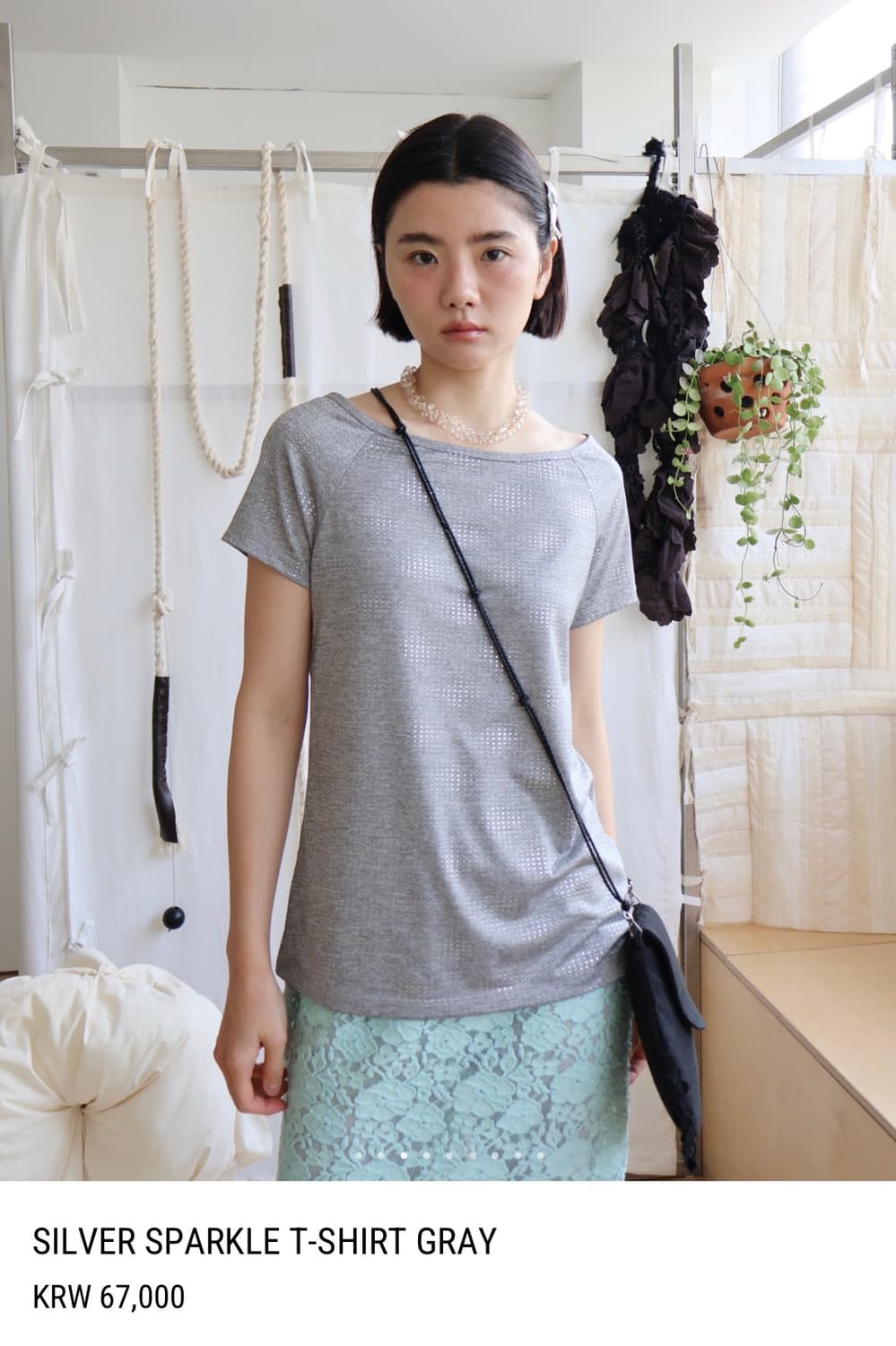 콜로신스 SILVER SPARKLE T-SHIRT GRAY 상품이미지2