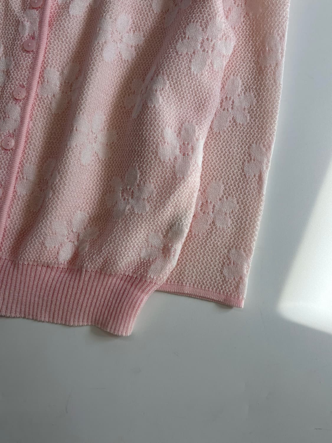 Courreges 꾸레쥬 핑크 플라워 크롭 가디건 상품이미지6