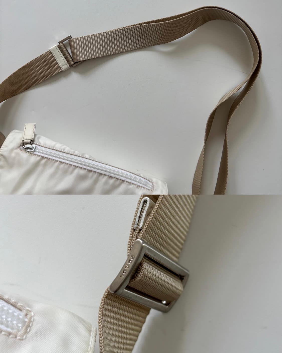 Prada 프라다 화이트 포코노 나일론 크로스백  상품이미지9