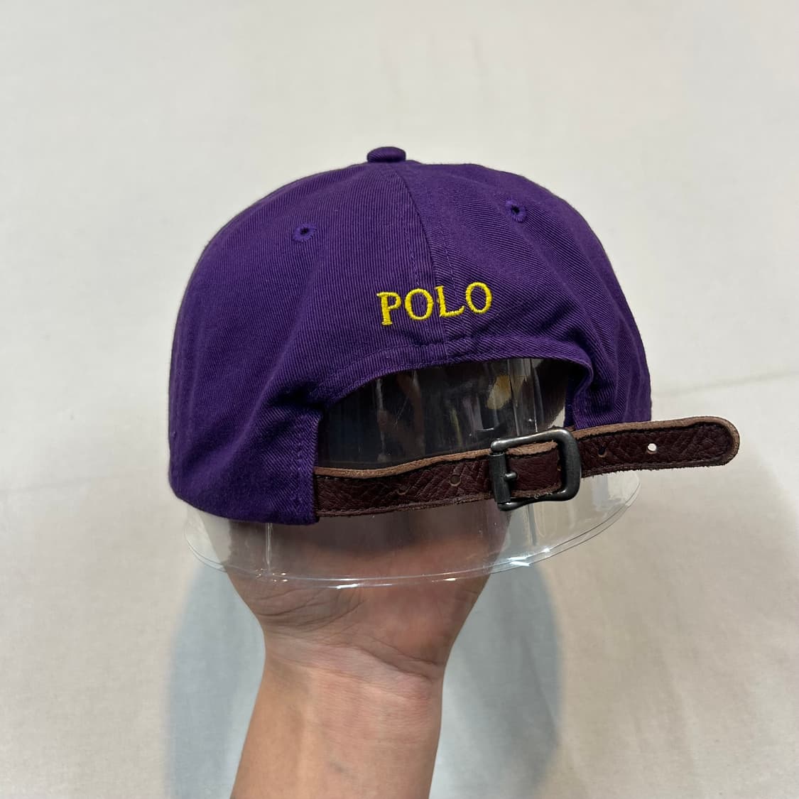 폴로 랄프로렌 보라색 볼캡 모자 가죽스트랩 정품 상품이미지4