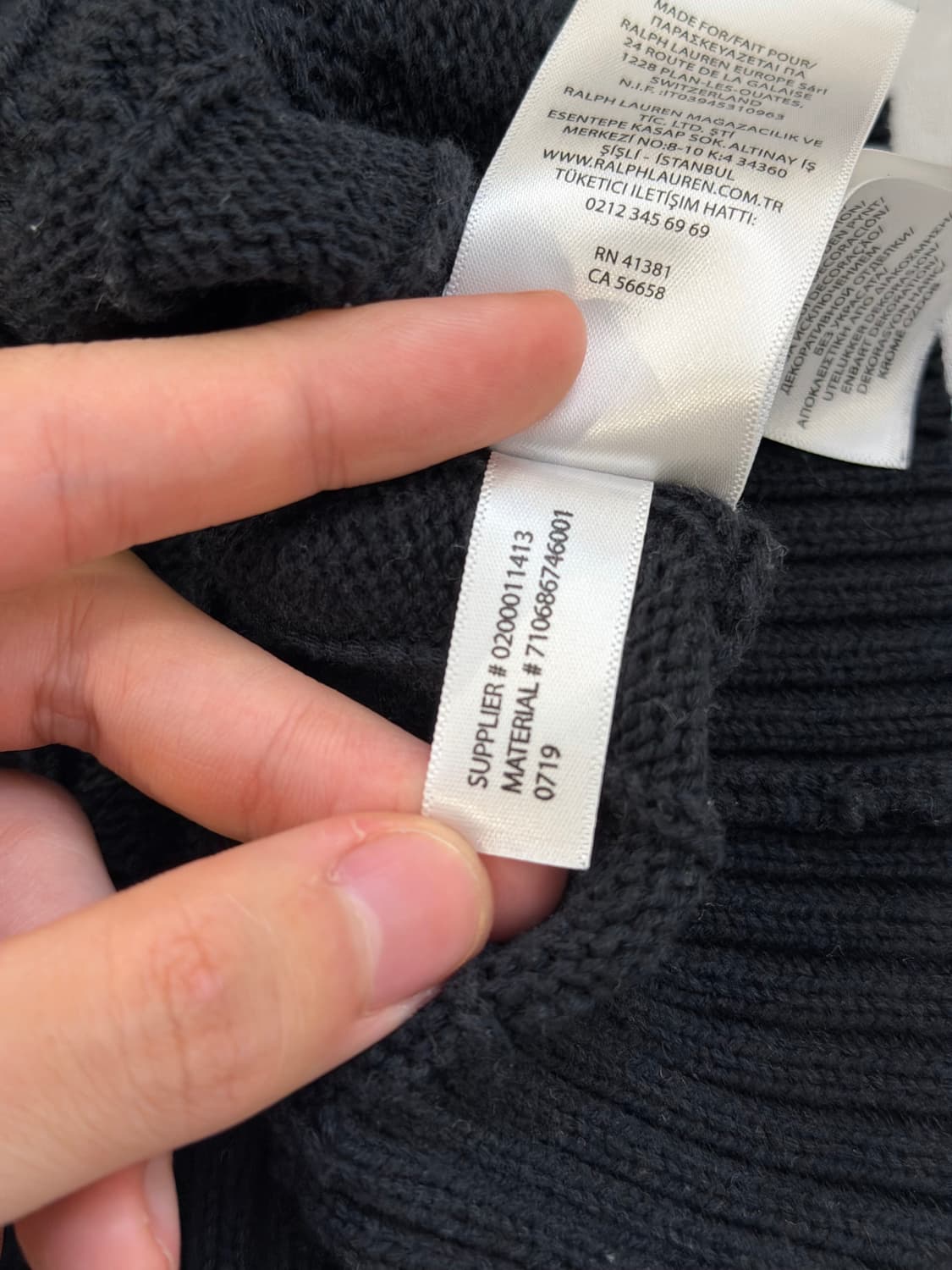 폴로 랄프로렌 신형 꽈배기 케이블 니트 블랙 상품이미지6