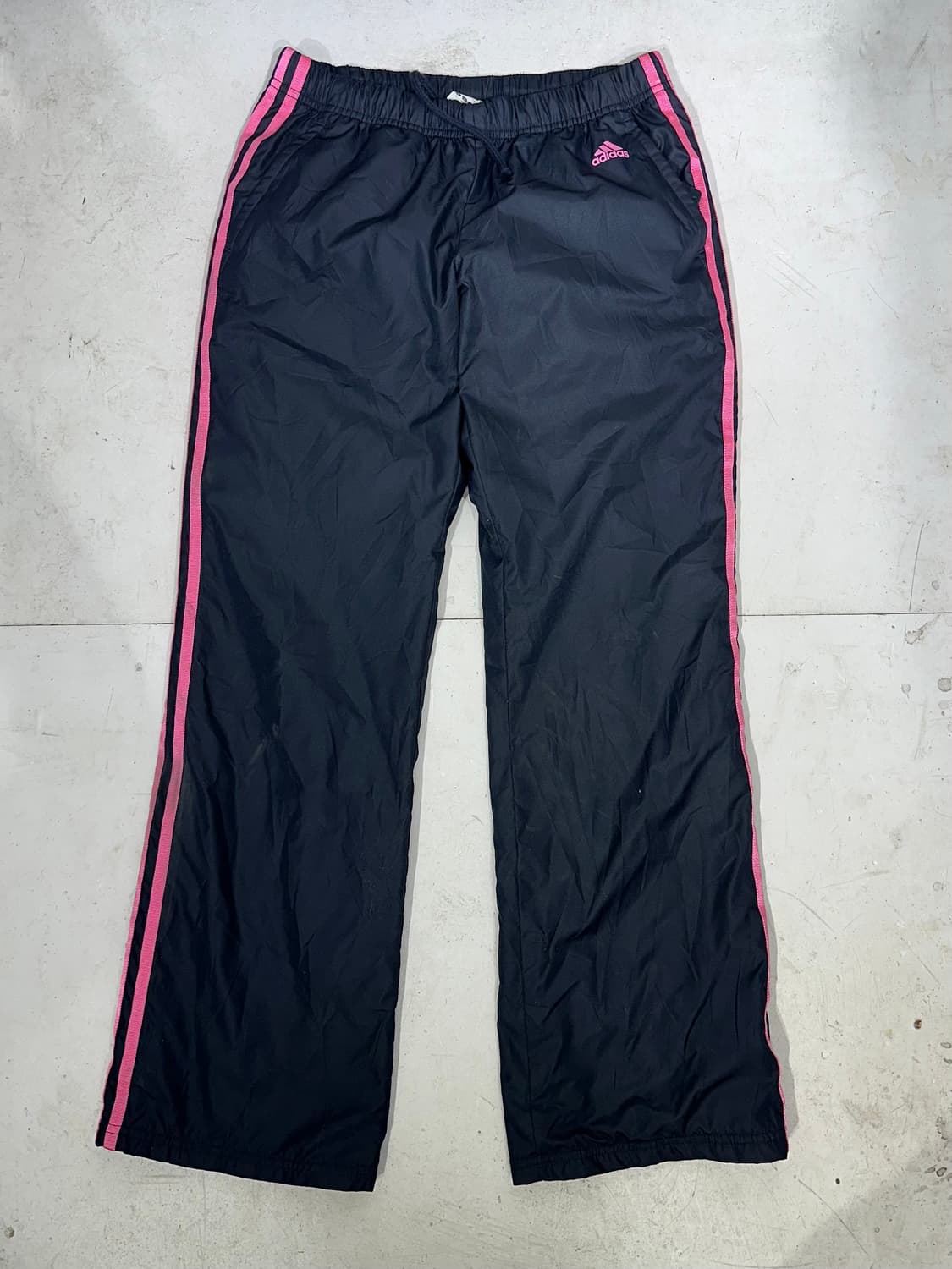 아디다스 네이비 핑크 삼선 와이드 추리닝 트레이닝 트랙 팬츠 S 상품이미지4