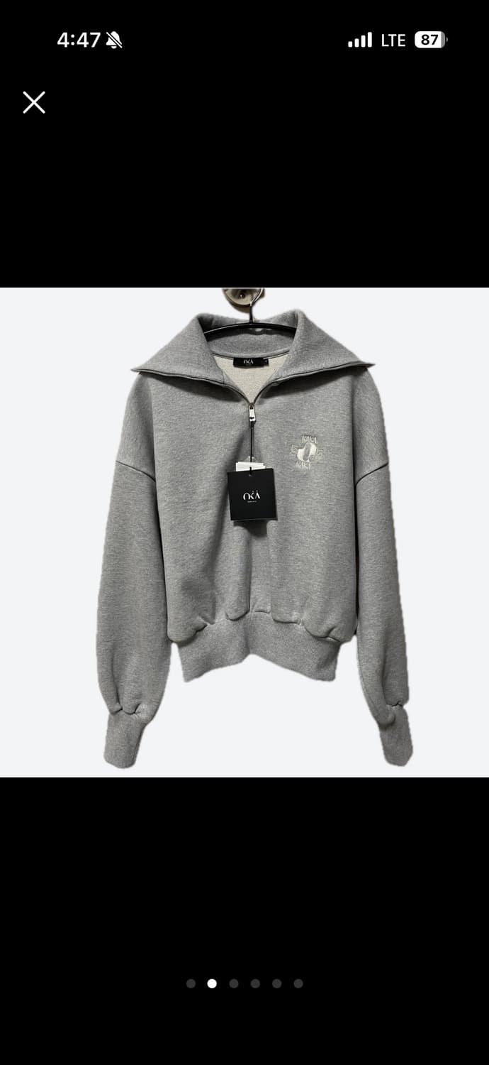 (새상품) 오스트카카 반집업 스웻셔츠 그레이 상품이미지2