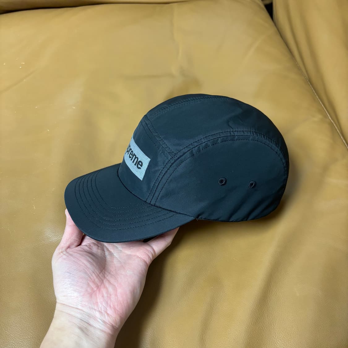 슈프림 캠프캡 모자 박스로고 22fw 리플렉티브 자카드 로고 블랙 상품이미지5