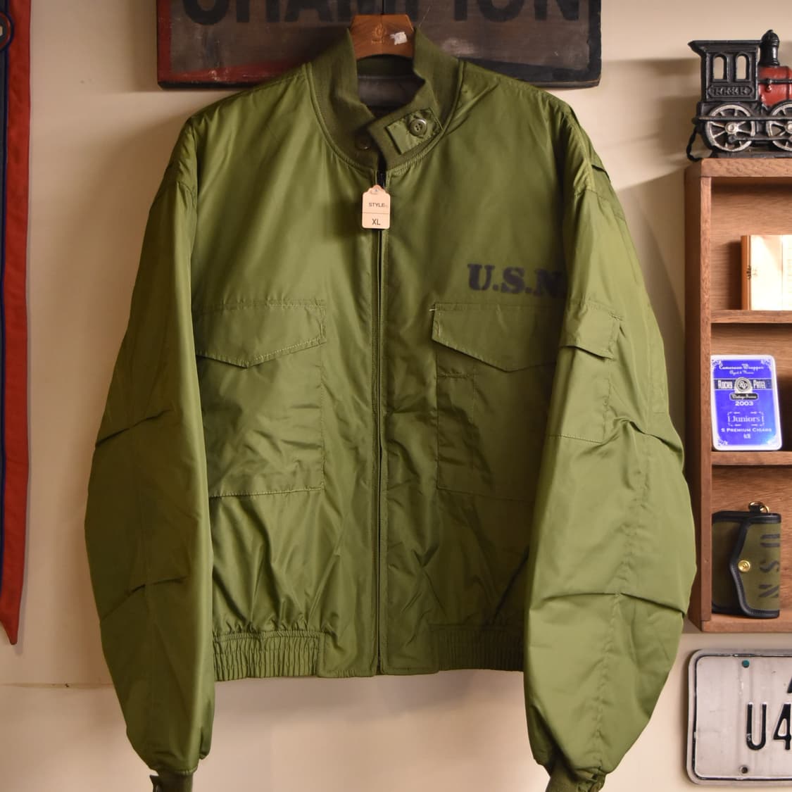 미군 웹자켓 리프로 U.S.N 스텐실 XL (미사용) 상품이미지1