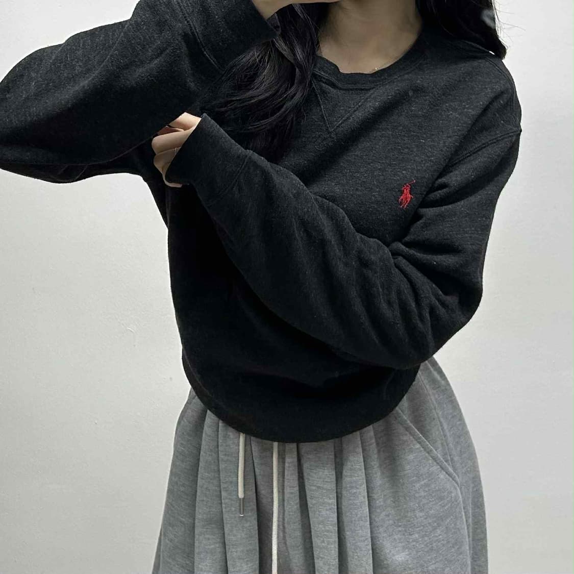 폴로 랄프로렌 차콜 그레이 스웨트셔츠 맨투맨(M) 상품이미지1