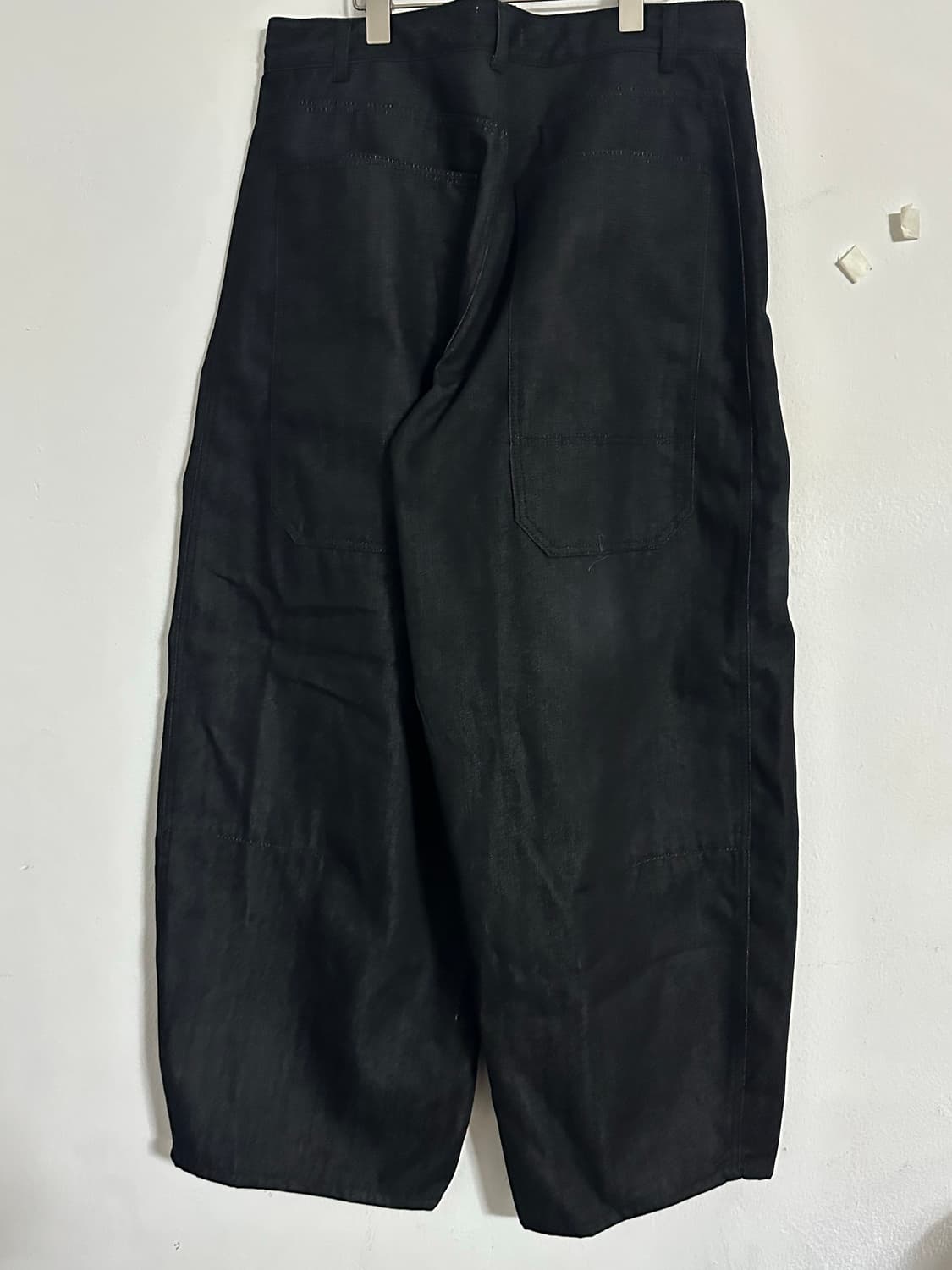 면 와이드 벌룬핏 커브 팬츠 M, L 블랙 새상품 상품이미지5