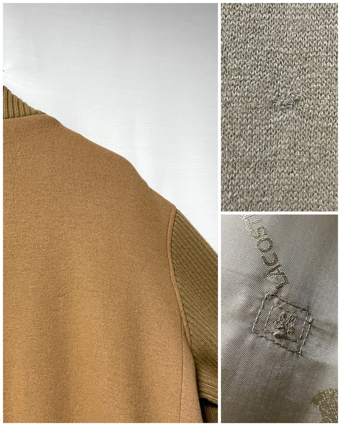 라코스테 남성 여유핏 니트 울 블루종 자켓 _ 카멜 _ 95-100 상품이미지10