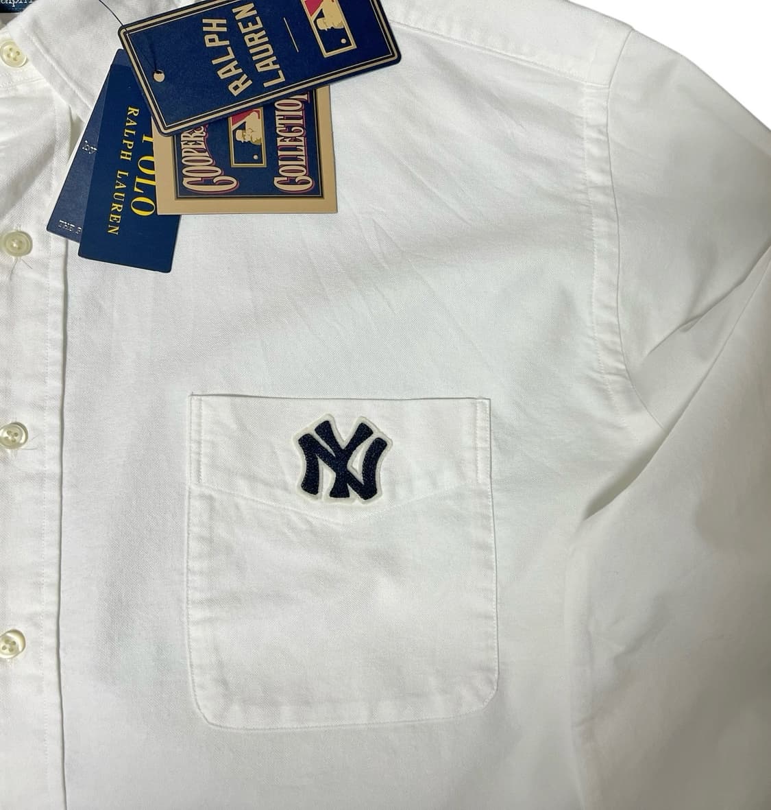 (새상품) 폴로 랄프로렌 뉴욕 양키스 콜라보 빅셔츠L 상품이미지3