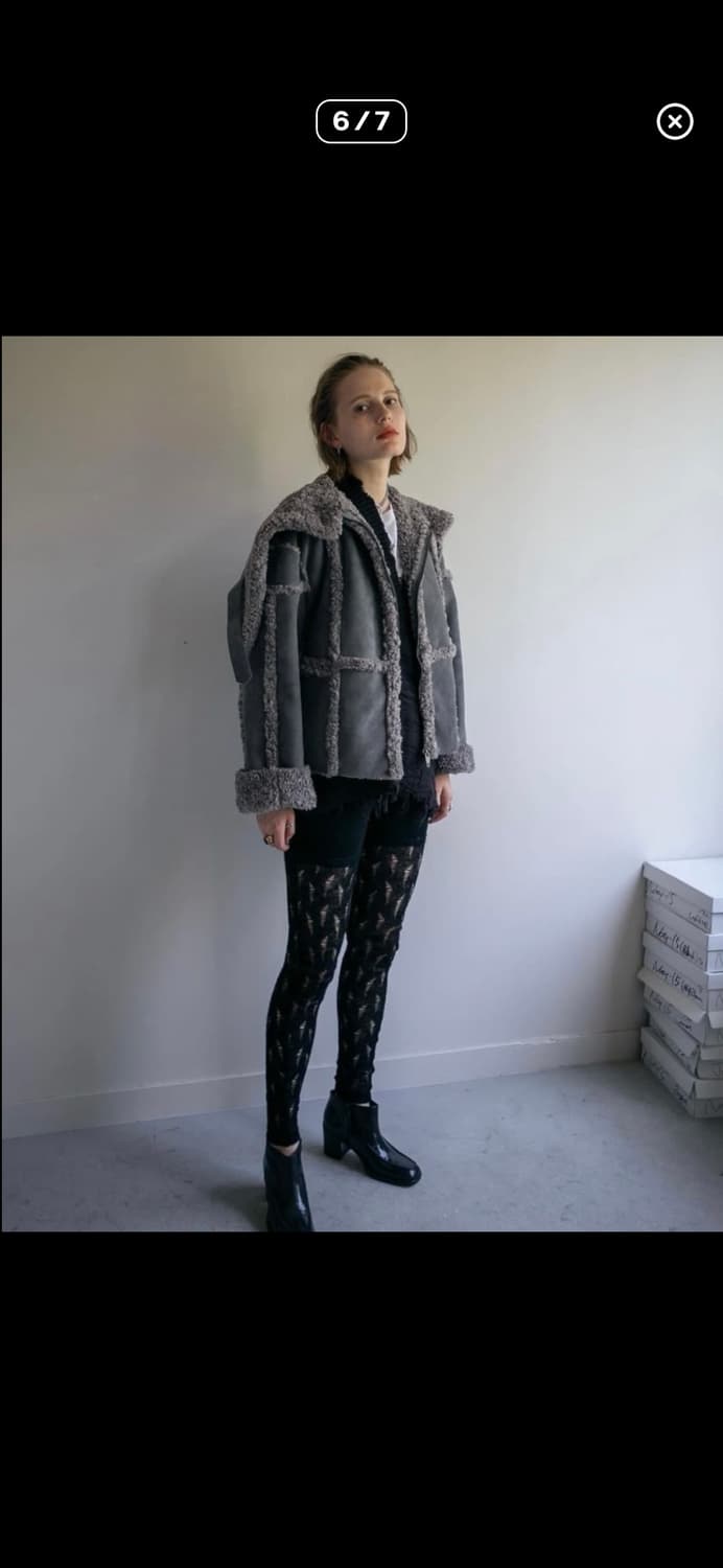 퍼버즈 서클 무스탕 코트 상품이미지2