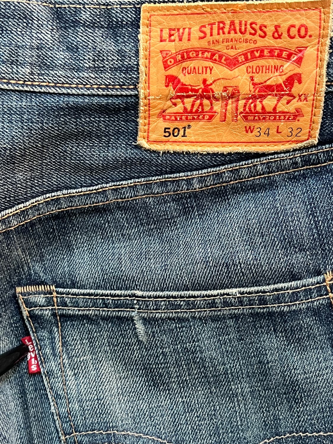 Levis 501 데님 진 34x32 상품이미지8