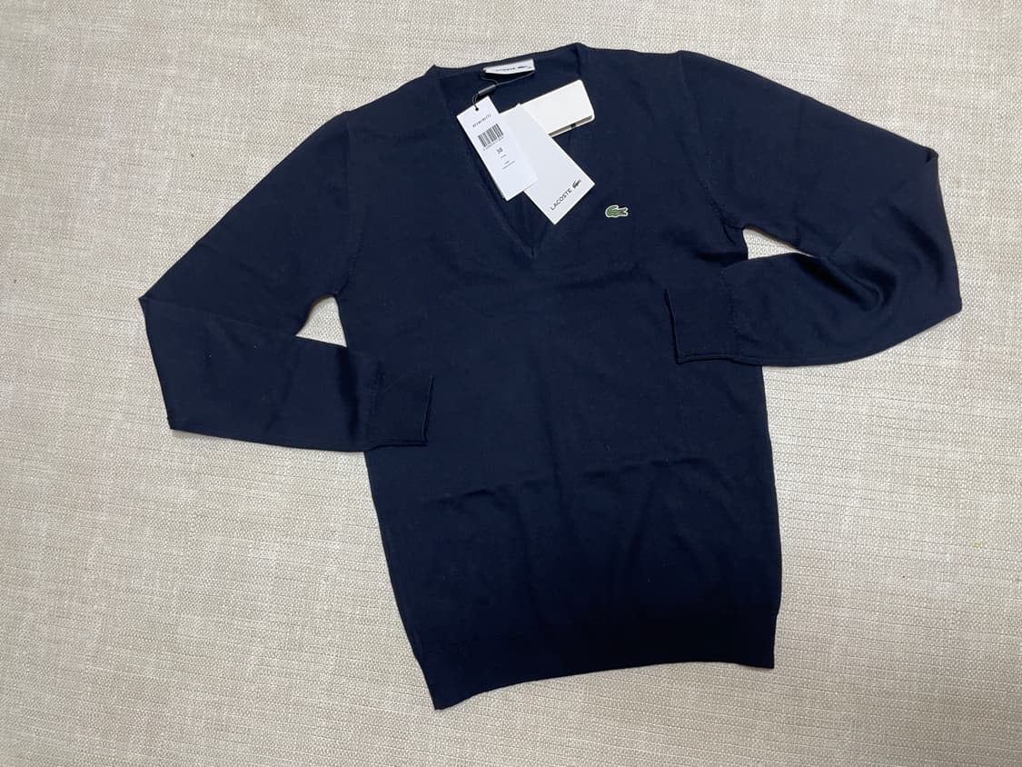 [택O새제품] 라코스테 FW 울100% 테니스 스웨터 - V넥 니트 네이 상품이미지4