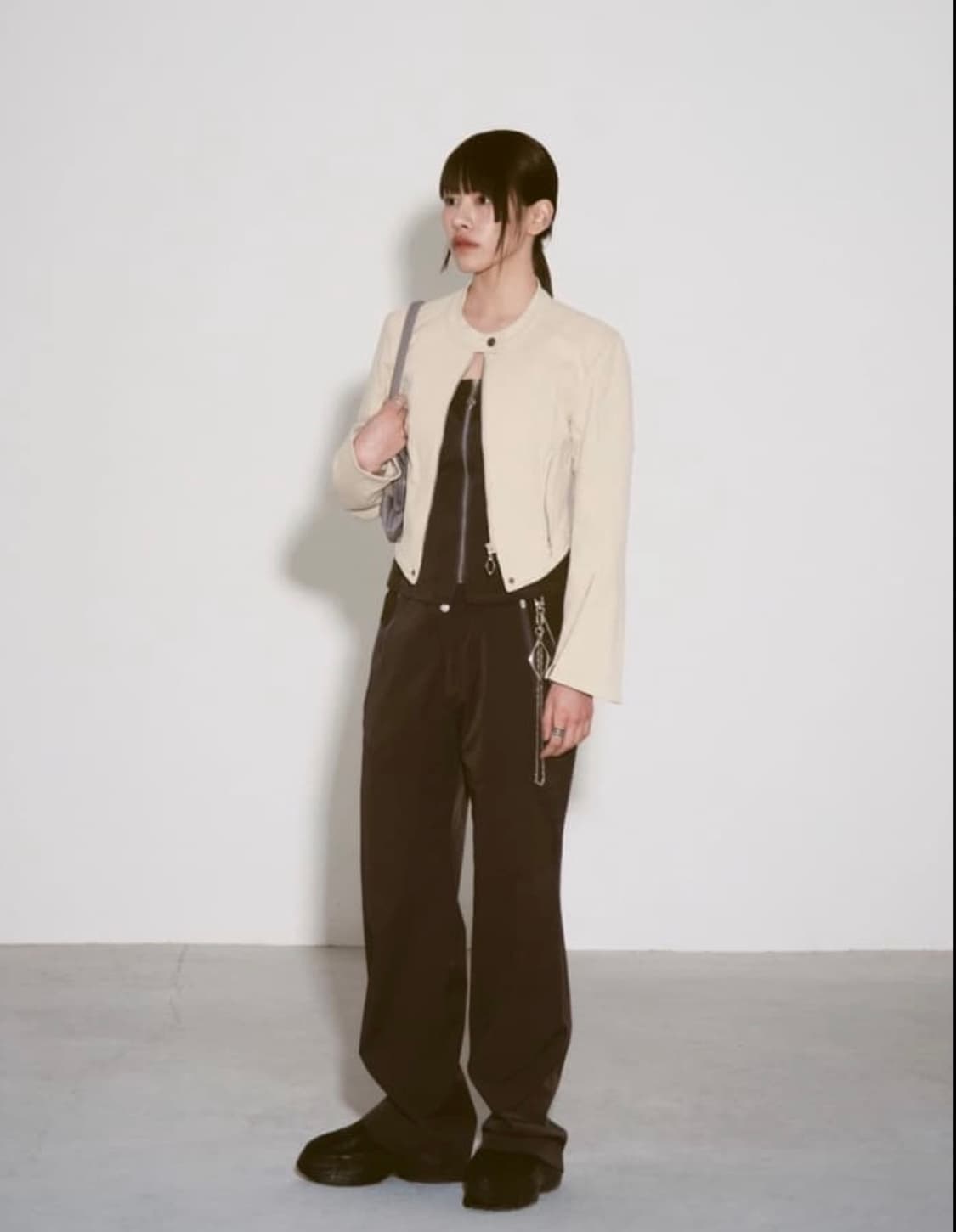 미스치프 아일렛 패널드 팬츠 블랙 상품이미지4