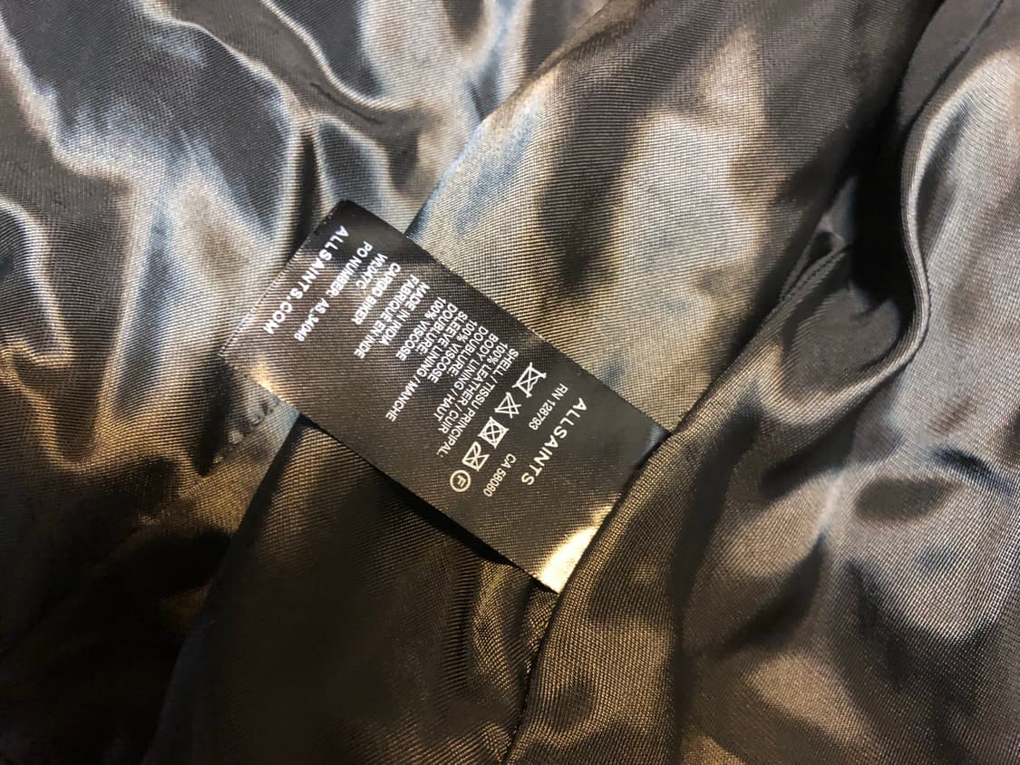 올세인츠 빈티지 워싱 바이커 레더자켓 36 상품이미지7