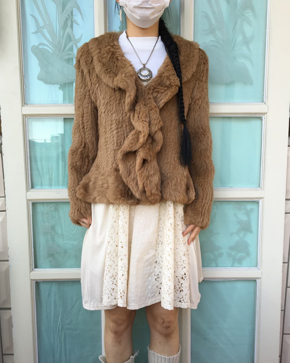 Rabbit fur ruffle point jacket 상품이미지5