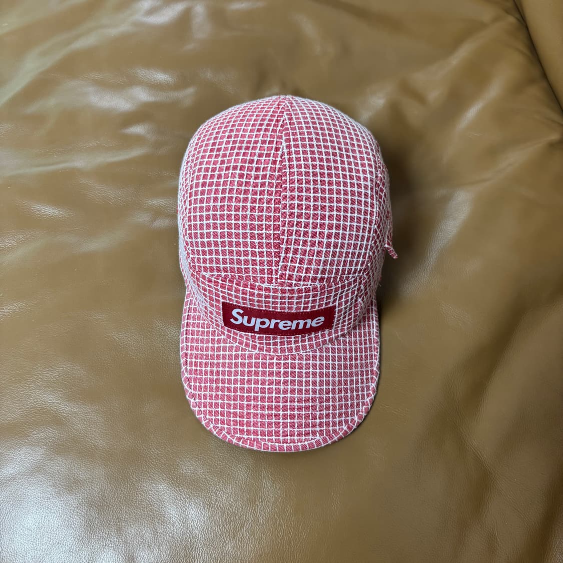 Supreme 슈프림 그리드 레드 캠프캡 모자 (Grid Red) 상품이미지5