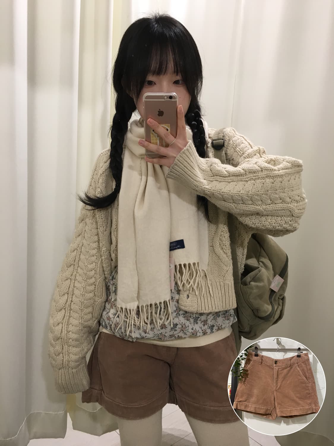 peach corduroy half pants 상품이미지1