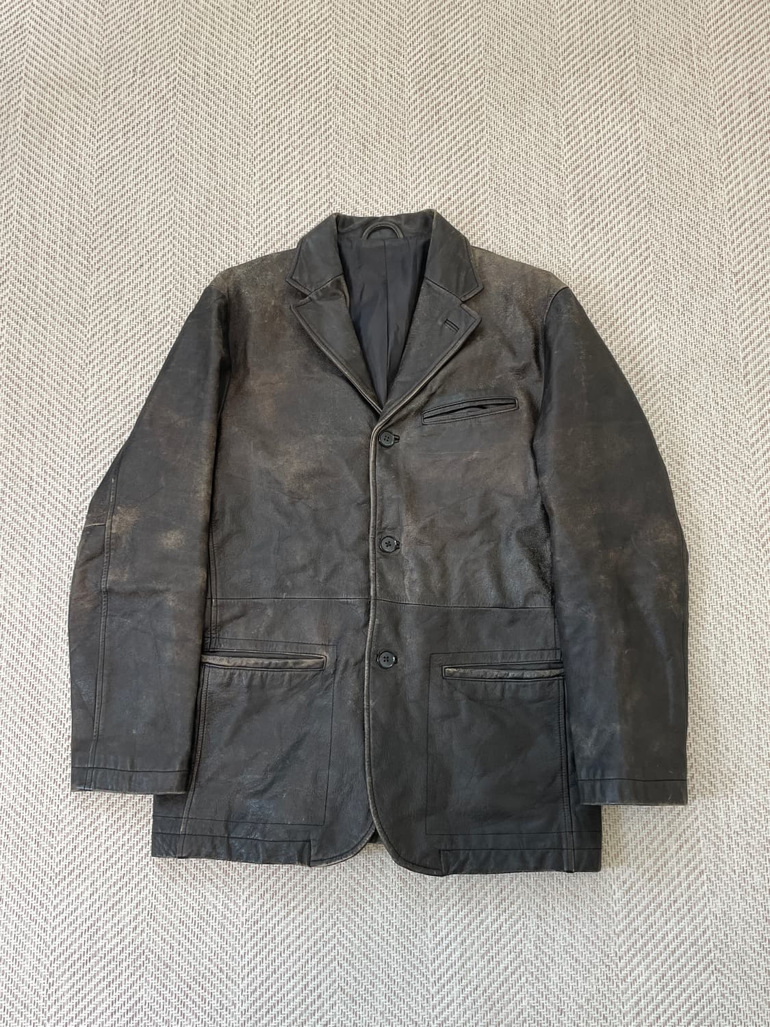 빈티지 양가죽 레더 테일러드 자켓  J03924 상품이미지1