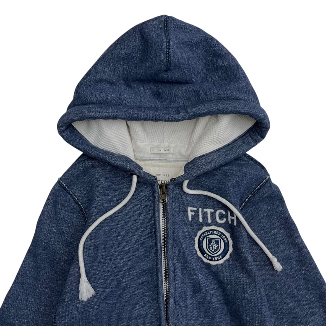 아베크롬비 패치로고 빈티지 블루 후드집업 S 상품이미지5