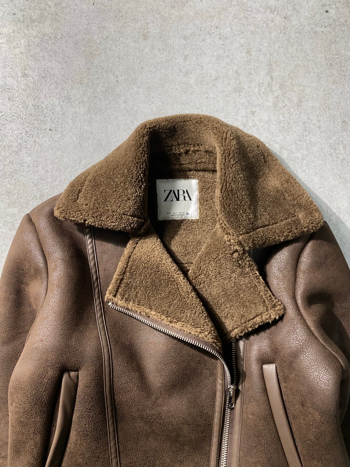 [S] ZARA 자라 브라운 크롭 무스탕 자켓 상품이미지2