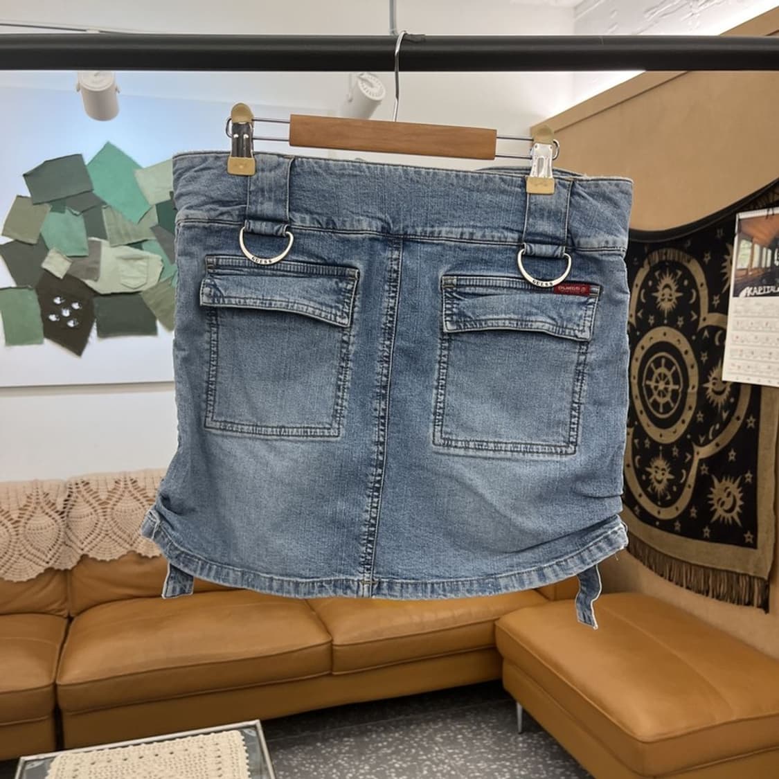 게스 빈티지 스트릿 펑크 카고 데님 미니스커트 26인치 C11927 상품이미지4