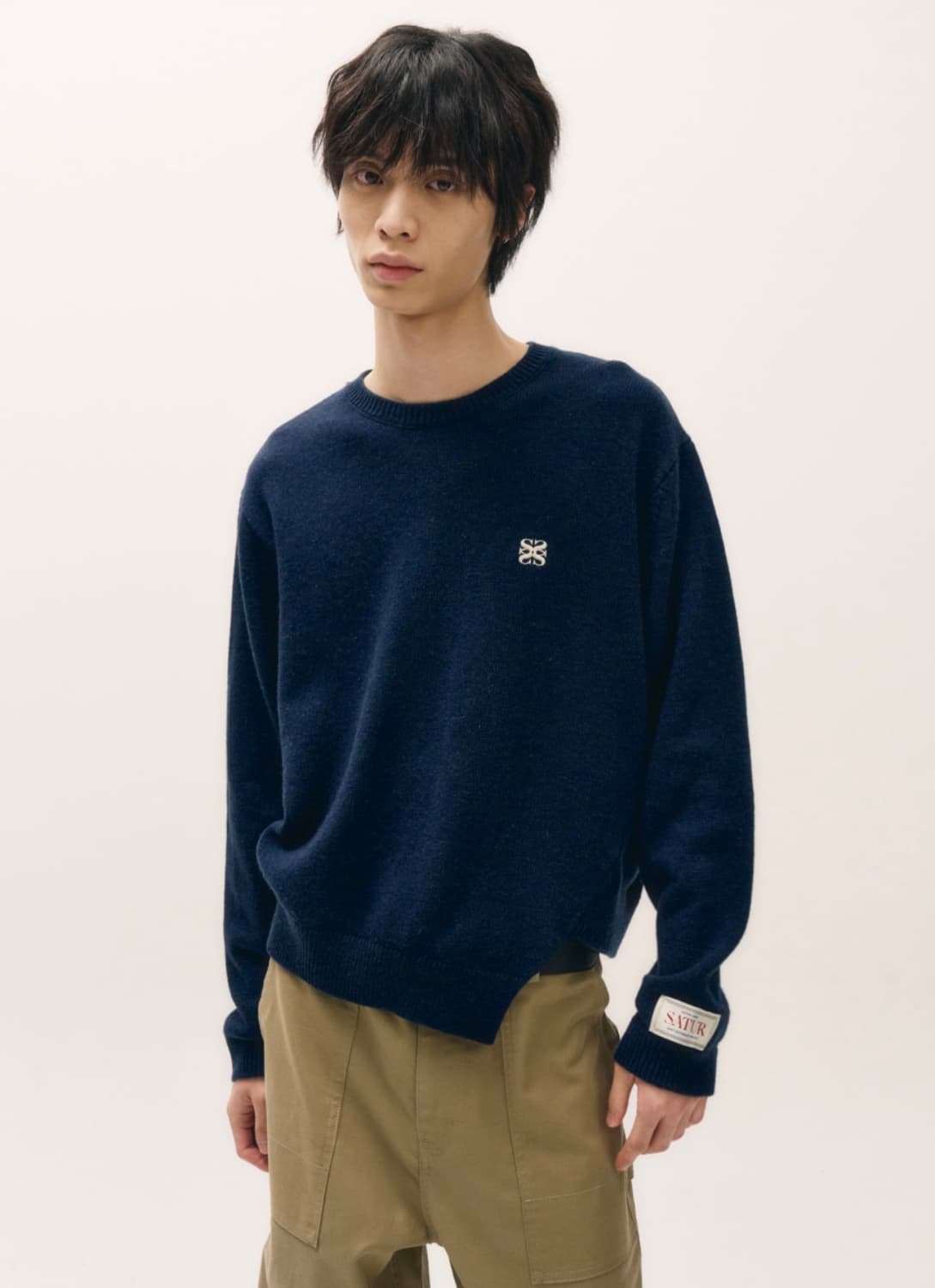 [새상품] 세터 더블린 언발란스 캐시미어 블렌드 니트 네이비 상품이미지8