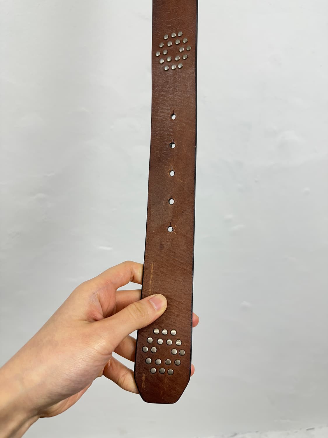 Puma stud brown leather belt 상품이미지4