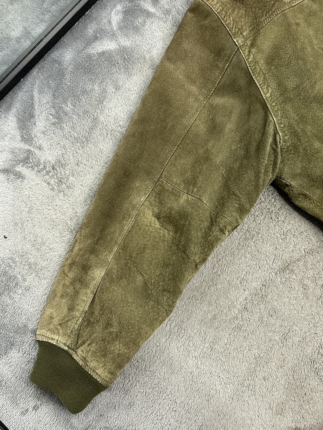 90s GAP 올리브 그린 스웨이드 봄버 자켓 XL 상품이미지5