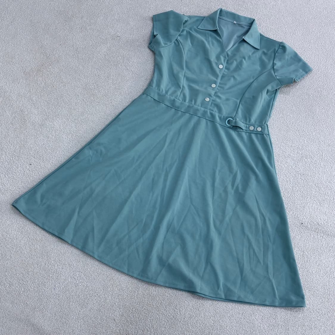 6 빈티지 반팔 카라 미디 원피스 0428E 상품이미지1