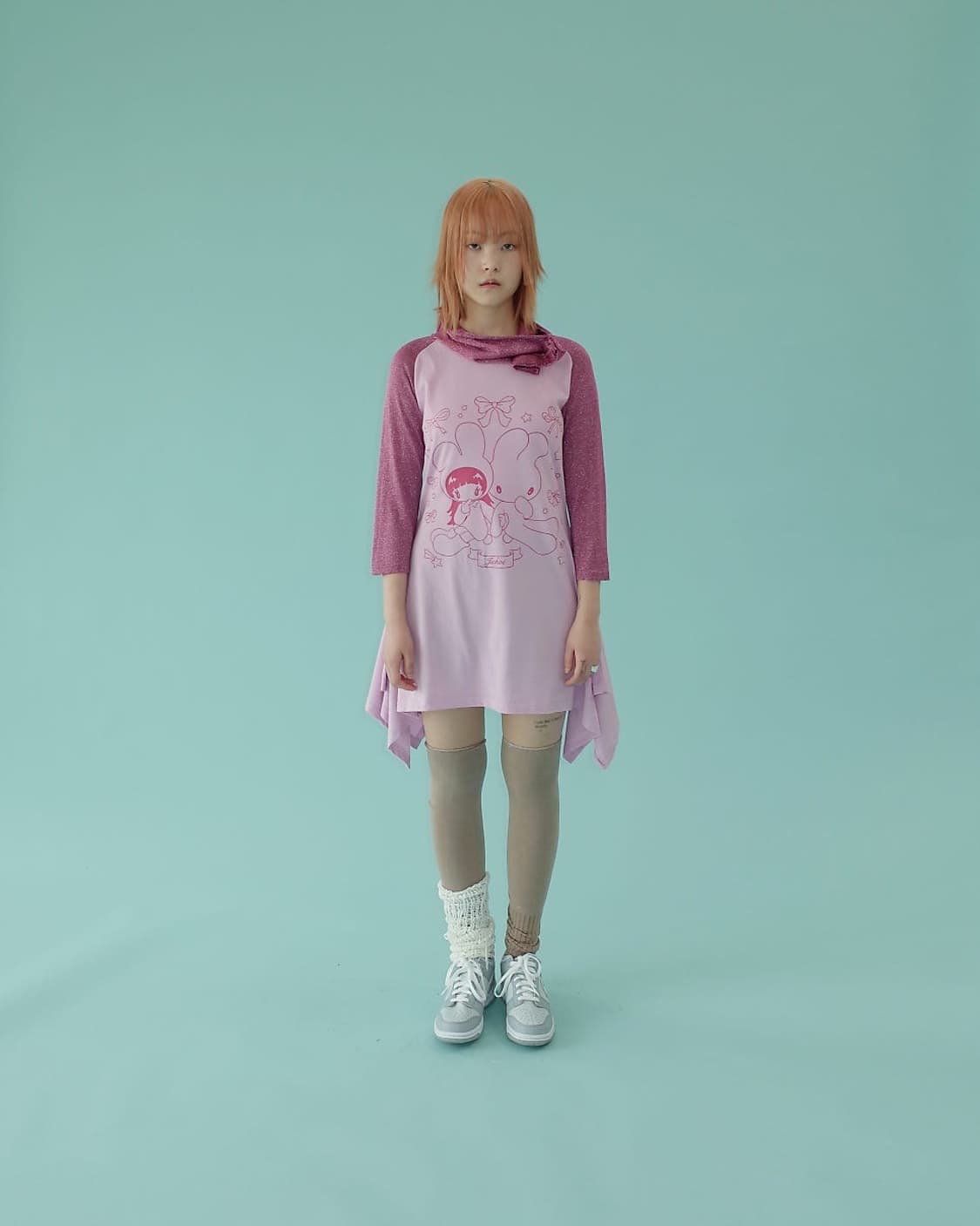 지초이 플레어 레글런 티 드레스 상품이미지2