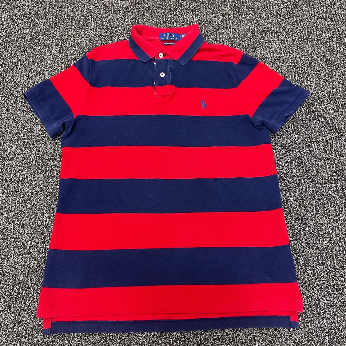 POLO 폴로 랄프로렌 여성 스트라이프 카라티 반팔티셔츠 M 상품이미지1
