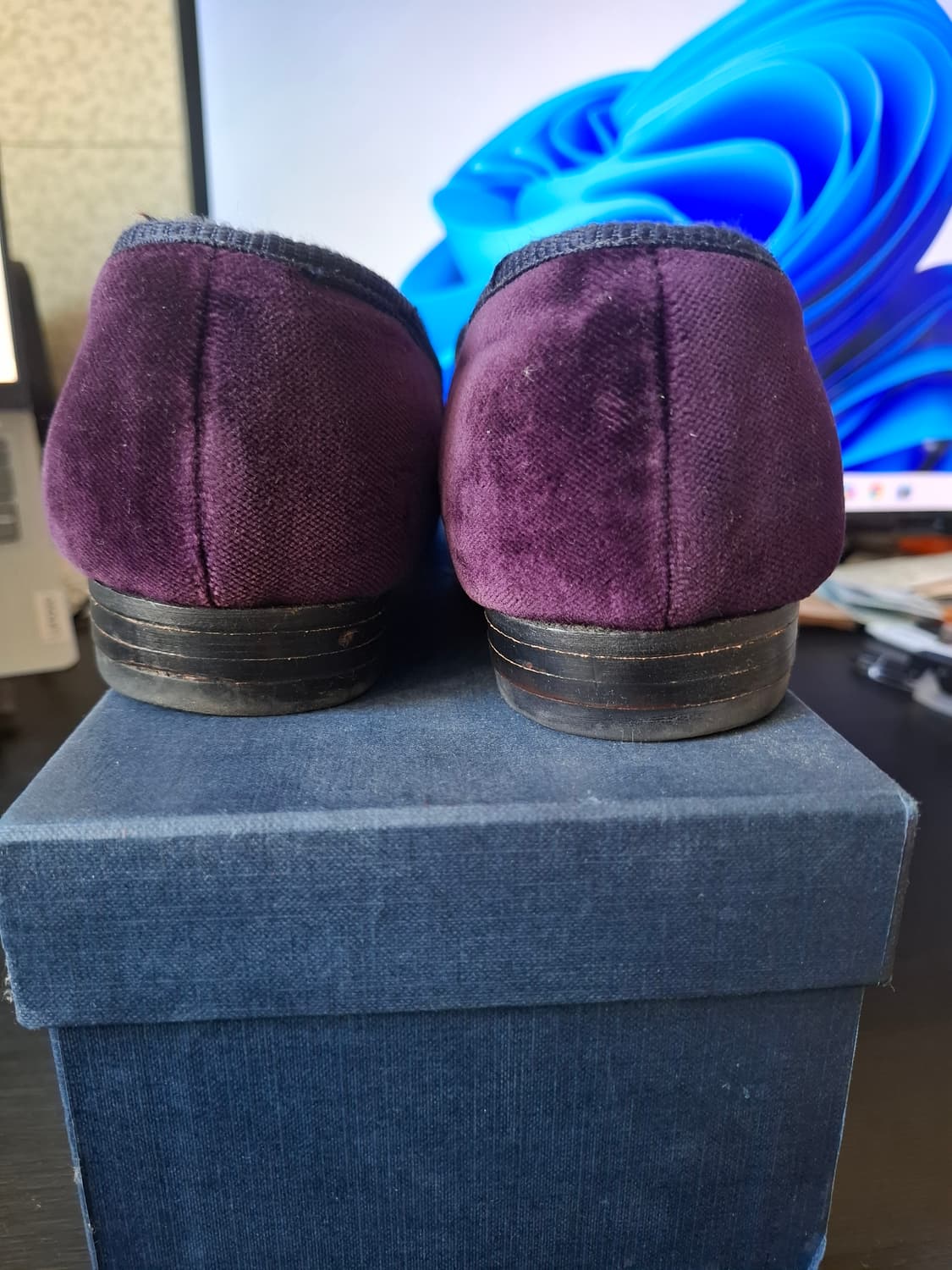 헤링슈즈 모나크 퍼플 벨벳 슬리퍼 (UK 9.5) 상품이미지3