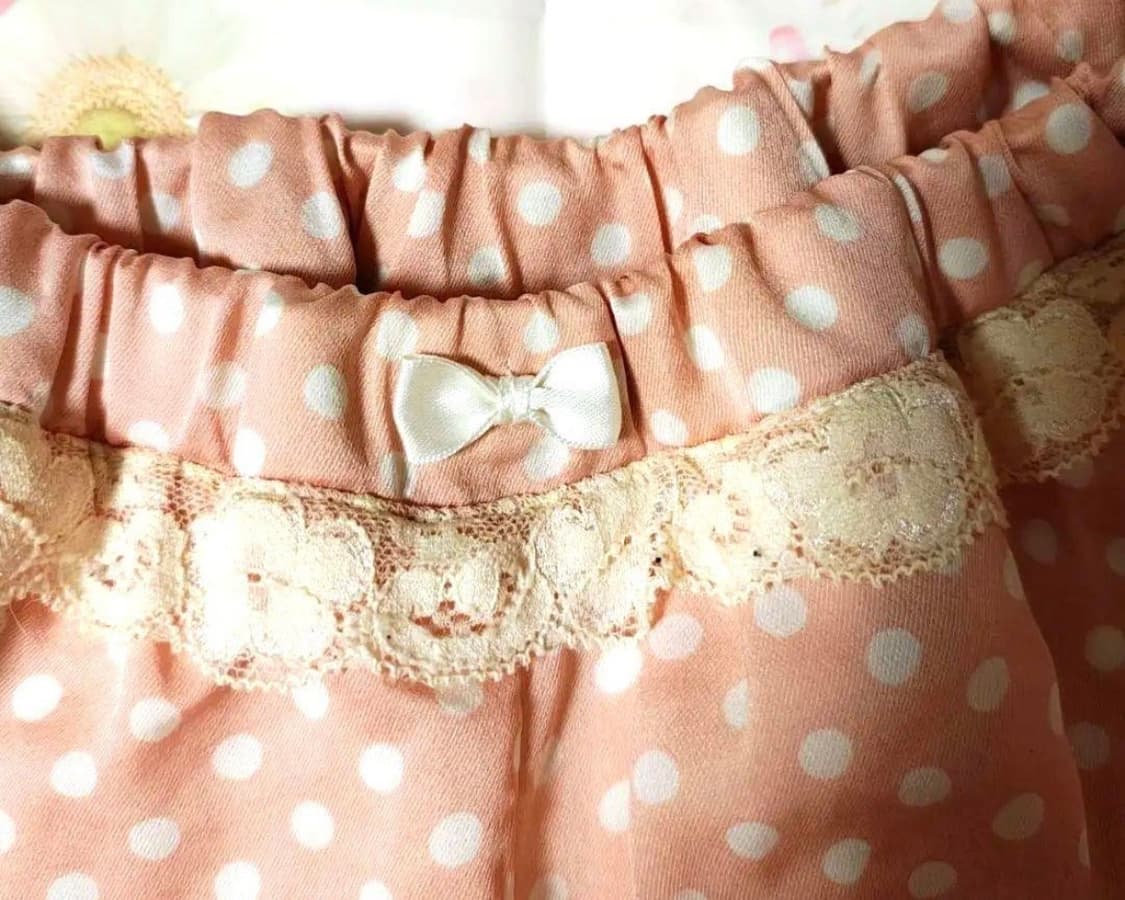 트랄라라 tralala 도트 리본 큐롯 코랄 호박팬츠 라떼갸루 히메갸루 상품이미지2