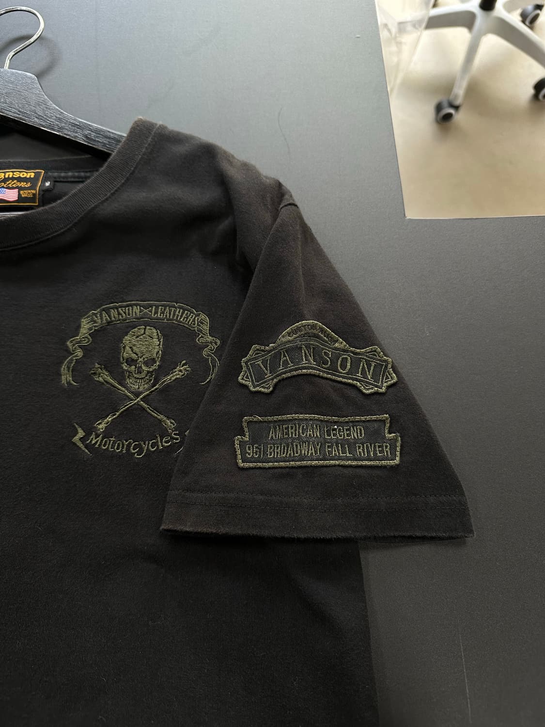 벤슨 그린 스컬자수 모토사이클 반팔티 상품이미지7