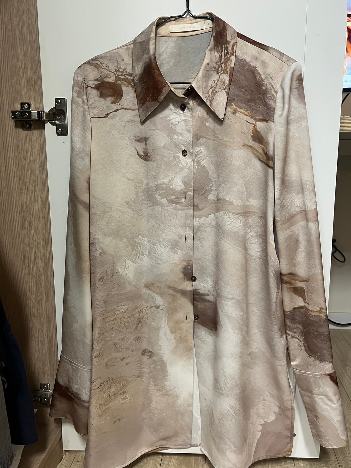 로우클래식 슬림 실크 블라우스 셔츠 M 상품이미지4