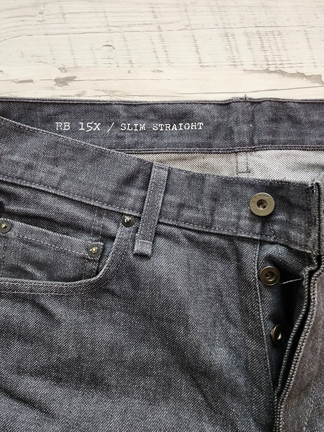 (새상품)rag&bone 랙앤본 셀비지 데님 33인치 그레이 일본 청바지 상품이미지3