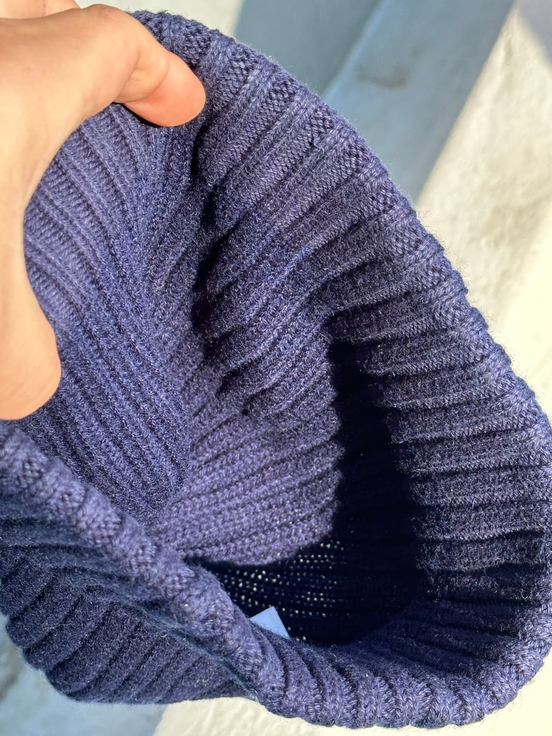 [F] 빈티지 네이비 골지 니트 비니 모자 상품이미지3