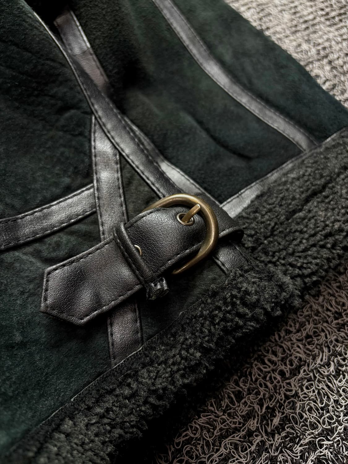 빈티지 양가죽 레더 스웨이드 무스탕 블랙 1416 상품이미지5